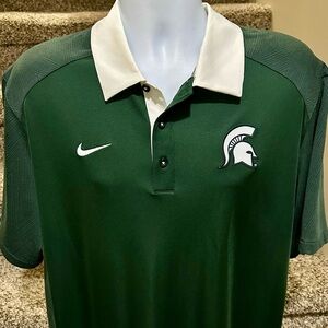 NIKE dri-fit *Michigan State Spartans* mens wicking casual golf ⛳️ polo shirt XL